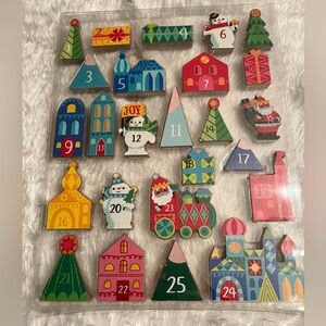 Wooden Christmas Advent Calendar Countdown Blocks Set 1–25 Holiday Decor
